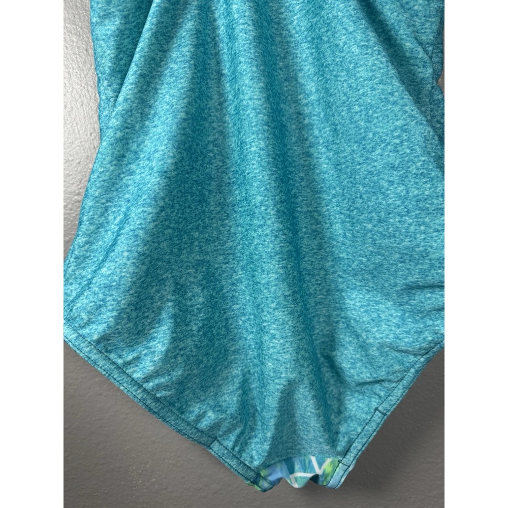 Speedo One-Piece Swimsuit Capri Breeze Splice Blue Teal Size 16 Girls - Picture 7 of 9